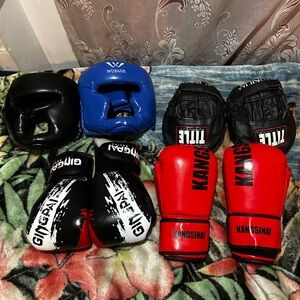 Mixed Boxing Gloves Set - Red, Black, Blue